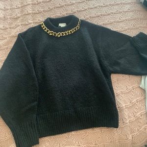 H&M chain detail black sweater